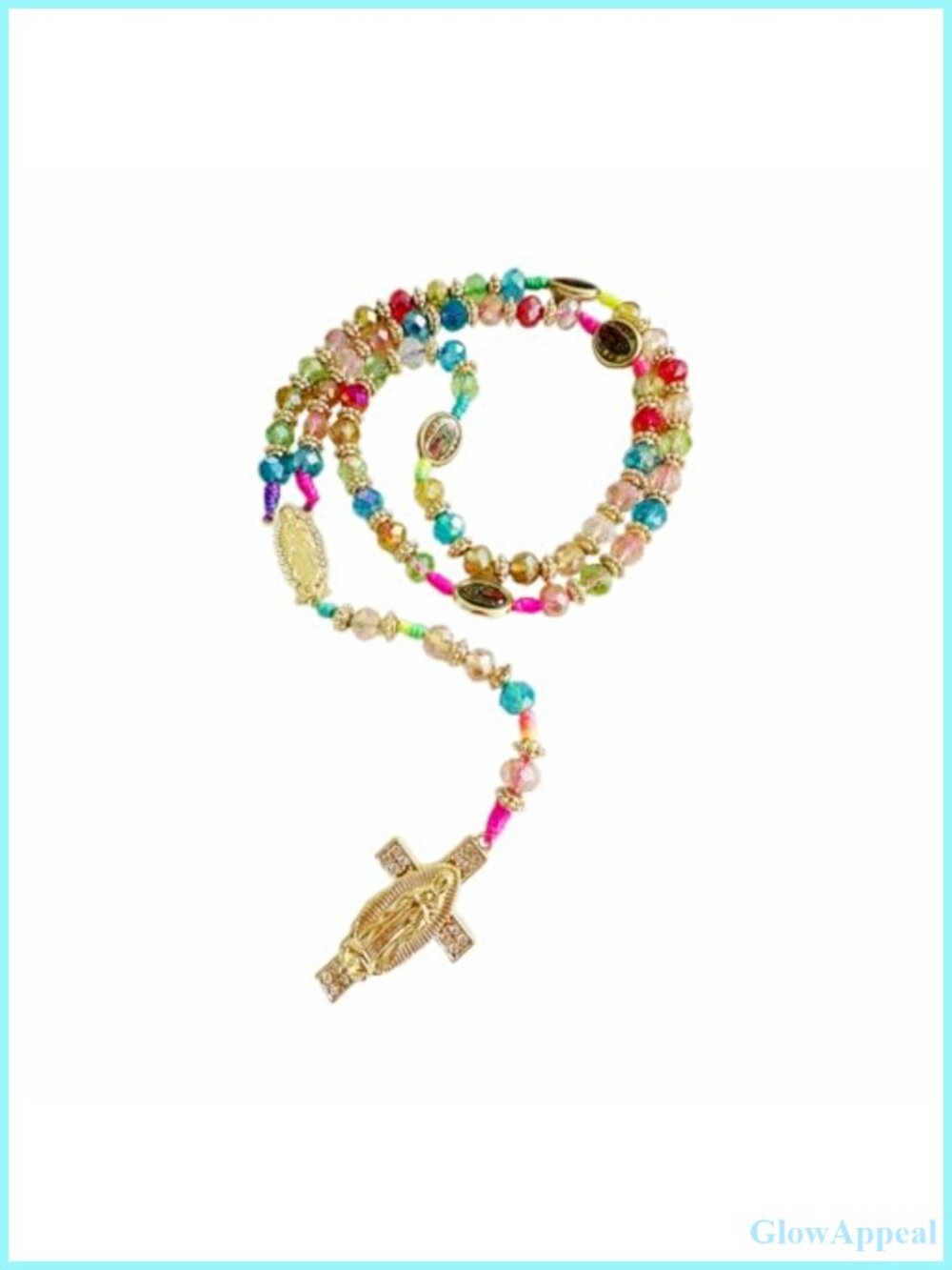 Virgin Mary Guadalupe Rosary Beaded Necklace Saint Jude Catholic Pendant